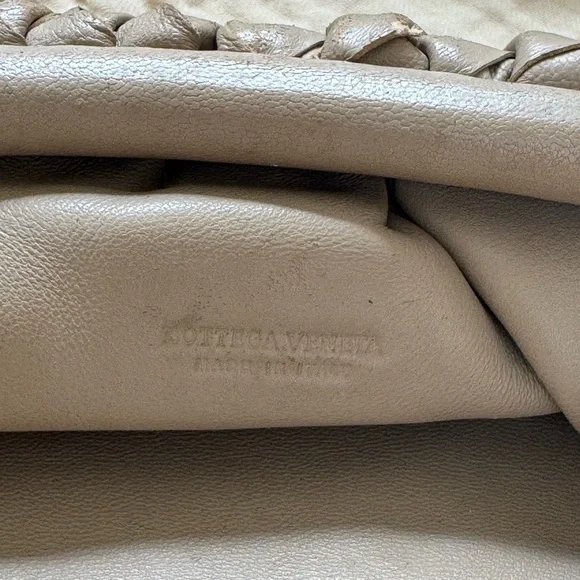 Taupe Woven Leather Clutch - Picture 7 of 14